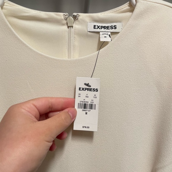 EXPRESS Strong Shoulder Side Cutout Mini Dress - Picture 5 of 15